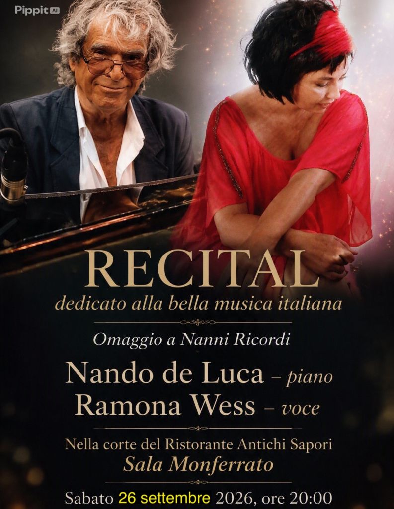 Sala: Recital dedicato alla bella musica italiana